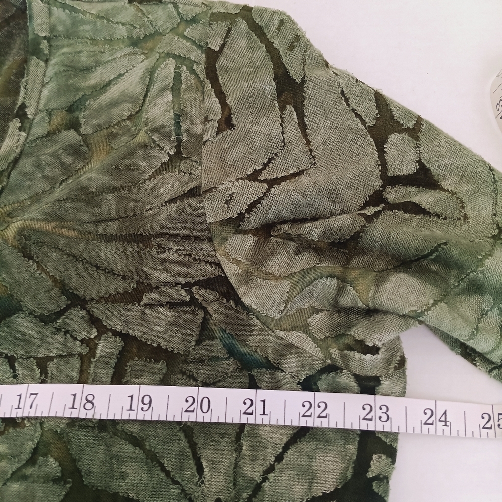 Karen Kane Top Women's Size 2X Green Leaf Pattern Style# 1L9249W‎ Long Blouse - Picture 4 of 10